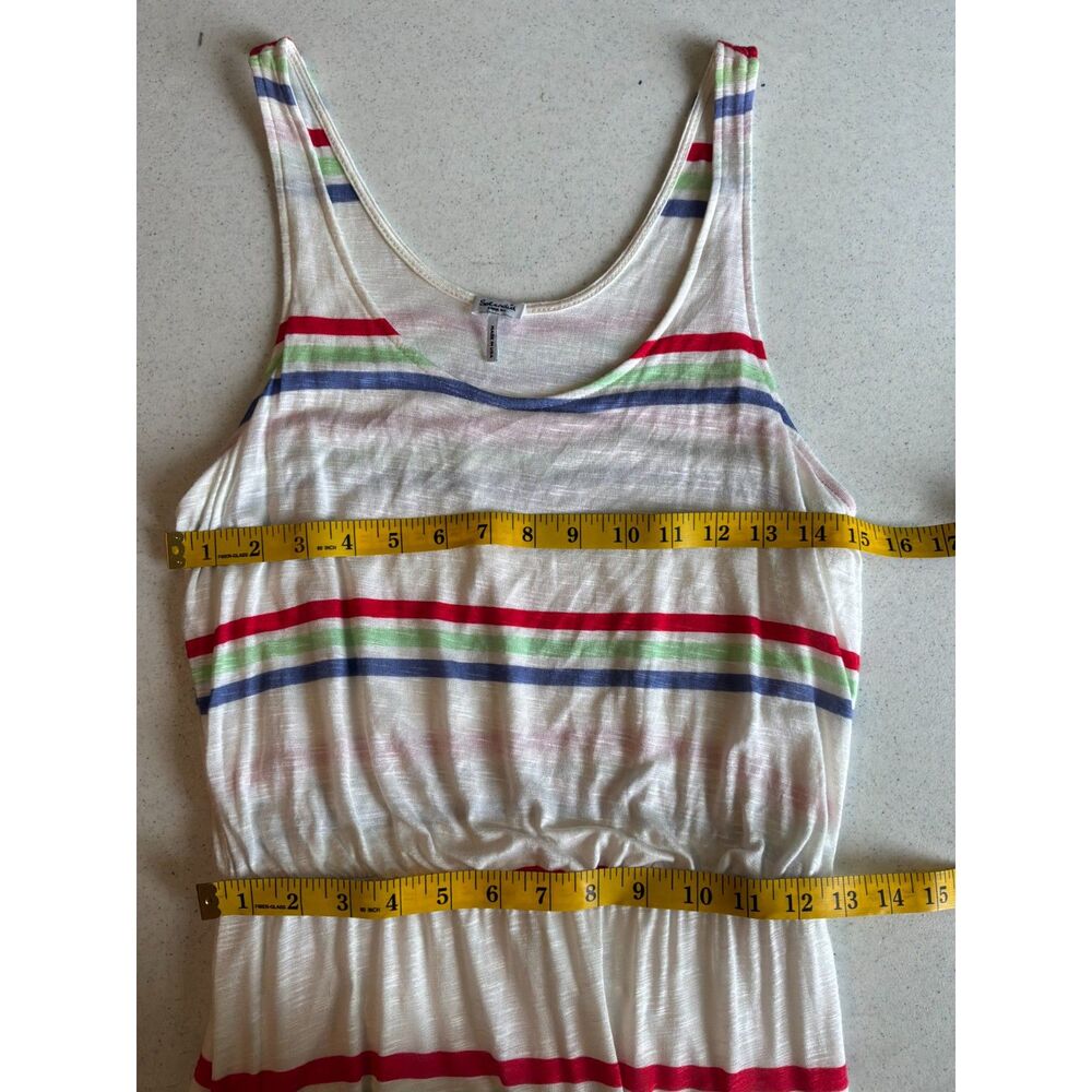 Splendid Sz M Long Striped Dress Side Slit Beachy Cruisewear Vacay - Picture 3 of 9